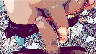 Animação gay: machos do pau grosso medindo quem tem maior